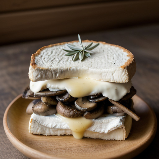Open-Face Mushroom-Brie Sandwiches recipe image