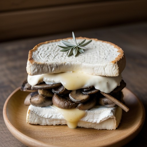 Open Face Mushroom Brie Sandwiches recipe image