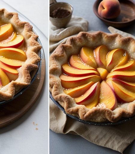 Open-Face Peach Pie recipe image