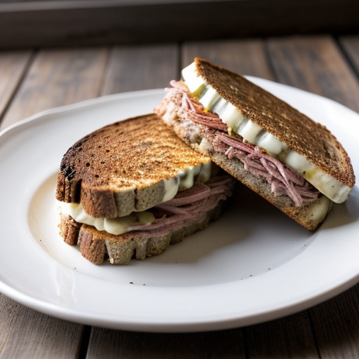 Open Faced Reuben Sandwiches recipe image