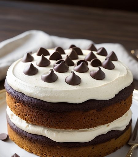 Orange-Almond Sour Cream Cake With Chocolate Chips recipe image