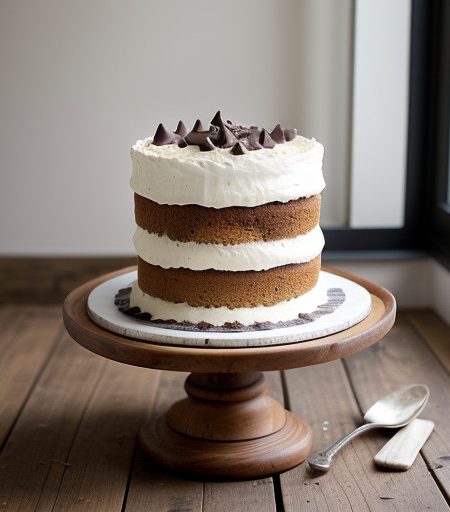 Orange-Almond Sour Cream Cake With Chocolate Chips recipe image