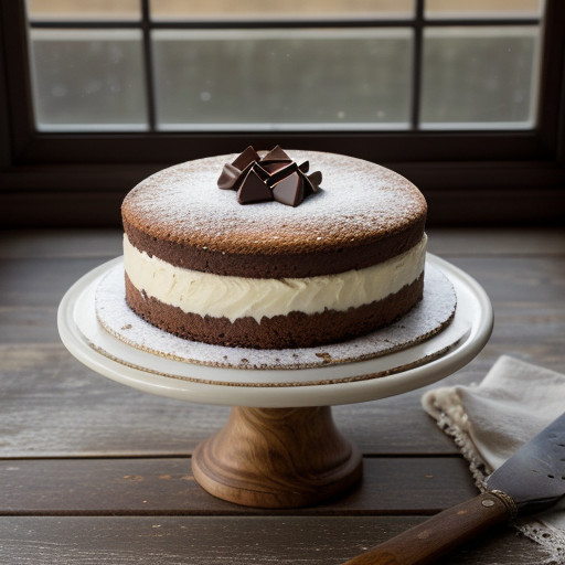 Orange-Almond Sour Cream Cake With Chocolate recipe image