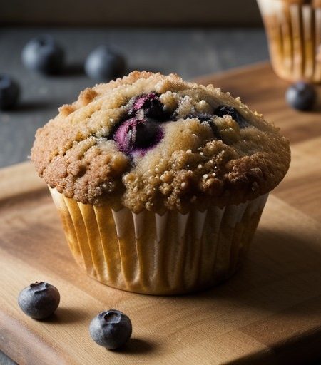 Orange-Blueberry Muffins With Streusel Topping recipe image