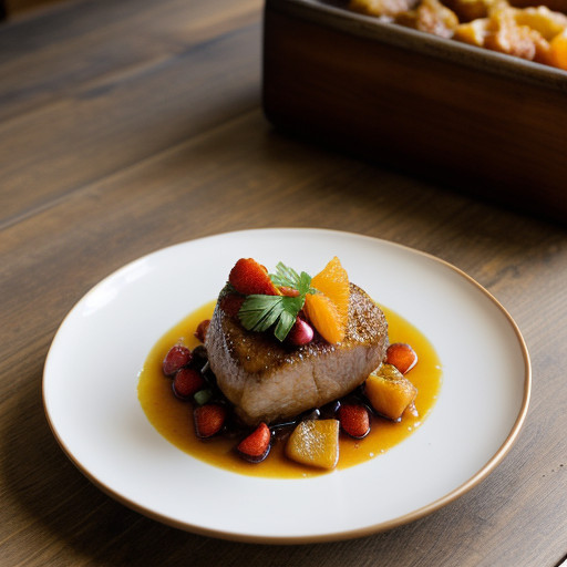 Orange Braised Pork With Fruit recipe image