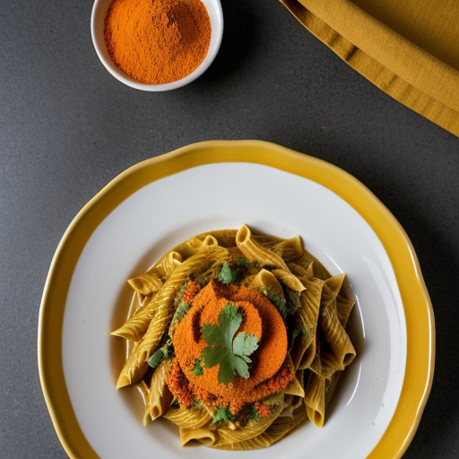 Orange Curry Pasta recipe image