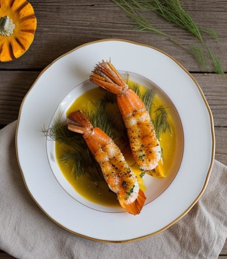 Orange-Dill Shrimp in Squash Boats - Bon Appetit recipe image