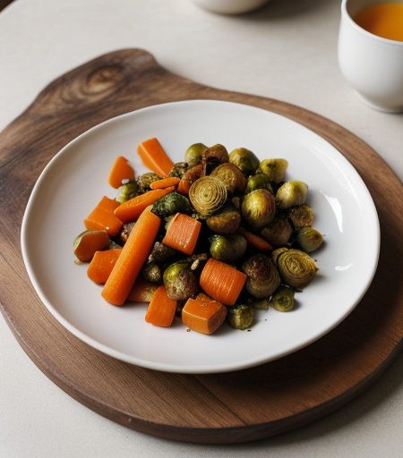 Orange-Glazed Brussels Sprouts and Carrots recipe image