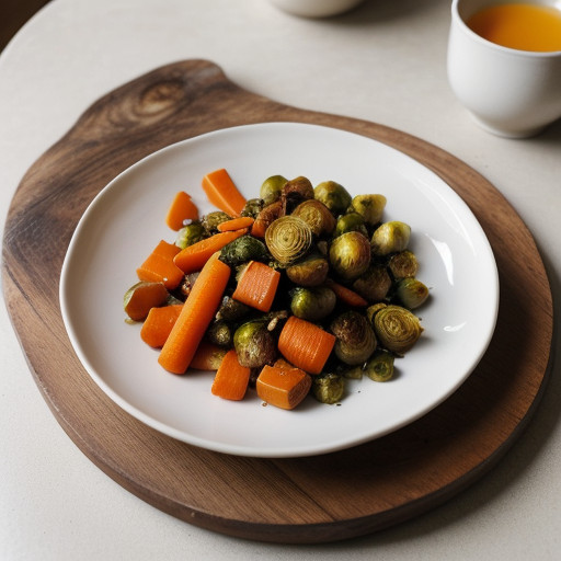 Orange-Glazed Brussels Sprouts and Carrots recipe image