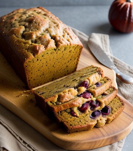 Orange Glazed Cranberry Pumpkin Bread recipe image