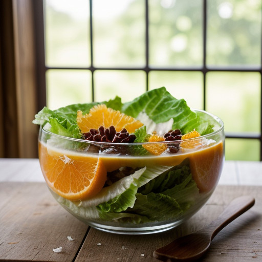 Orange Lettuce & Walnut Salad (Shlada Bellech recipe image