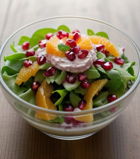 Orange-Onion Salad With Pomegranate Dressing - Country Li recipe image