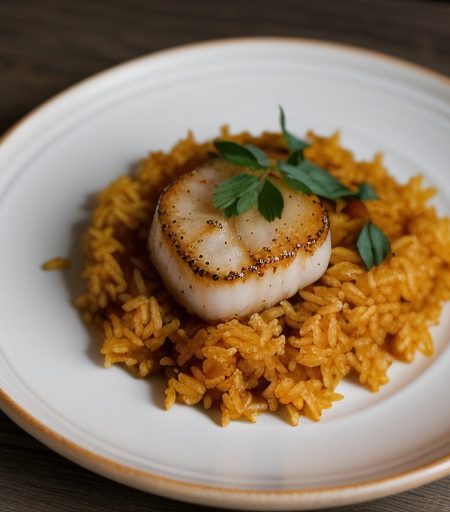 Orange Rice With Scallops recipe image