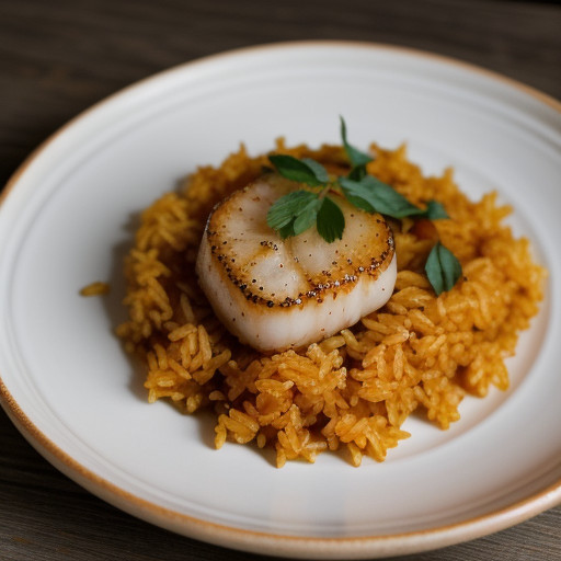 Orange Rice With Scallops recipe image