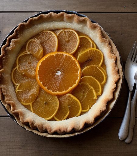 Orange Tart With Orange Glaze and Candied Oranges recipe image