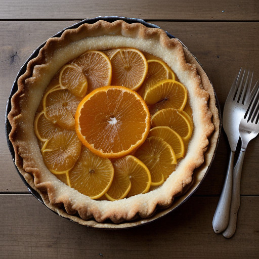 Orange Tart With Orange Glaze and Candied Oranges recipe image