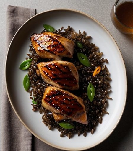 Orange Teriyaki-Glazed Chicken With Citrus Wild Rice recipe image