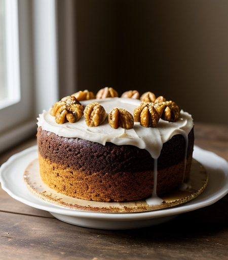 Orange Walnut Rum Cake With Grand Marnier Icing recipe image