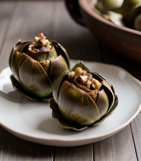 Oregon Hazelnut Stuffed Artichokes recipe image