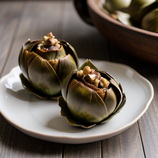 Oregon Hazelnut Stuffed Artichokes recipe image