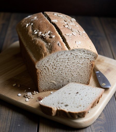 Organic Whole Wheat Sandwich Bread With Oats and Pecans recipe image