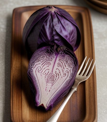 Oriental Amaranth With Purple Cabbage recipe image