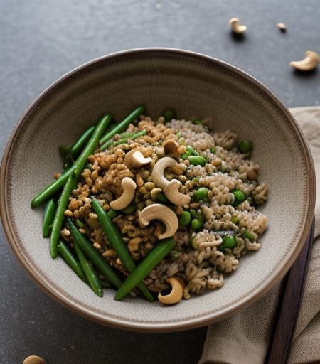 Oriental Brown Rice Salad With Cashews recipe image