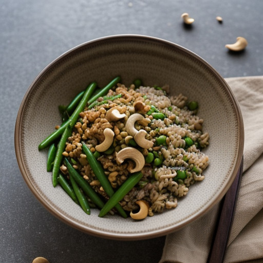 Oriental Brown Rice Salad With Cashews recipe image
