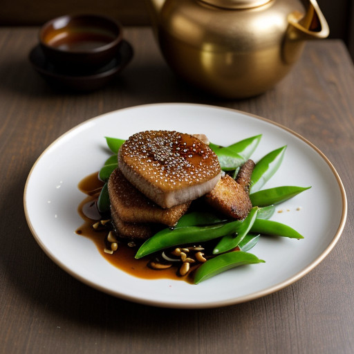 Oriental Duck With Snow Peas recipe image