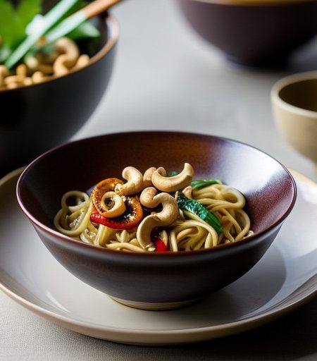Oriental Noodles With Chilli & Cashews recipe image