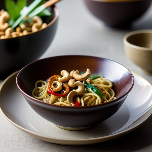 Oriental Noodles With Chilli & Cashews recipe image