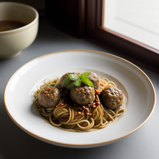 Oriental Noodles and Meatballs recipe image