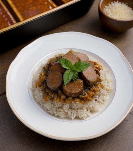 Oriental Sausage & Rice Casserole recipe image
