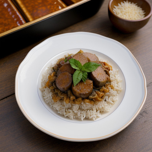 Oriental Sausage & Rice Casserole recipe image