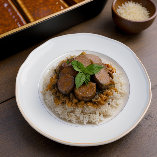Oriental Sausage & Rice Casserole recipe image