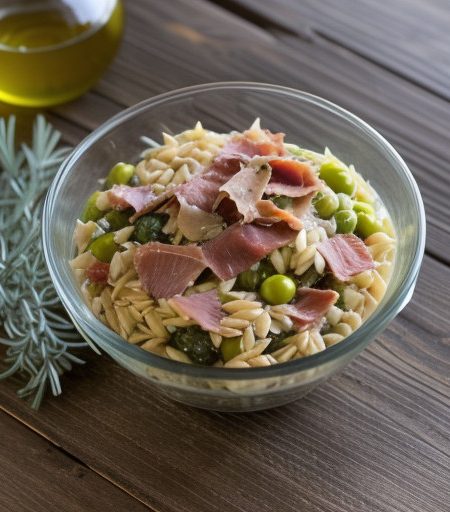 Orzo & Artichoke Salad With Prosciutto recipe image