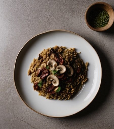 Orzo and Portabello Mushrooms recipe image