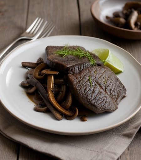 Ostrich Fillets With Wild Mushrooms recipe image