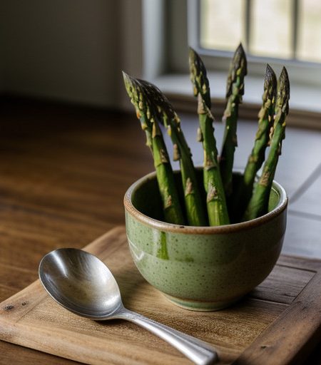 Oven-Baked Asparagus With Green Sauce recipe image