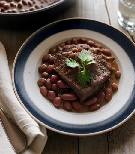 Oven-Baked Beef and Beans recipe image