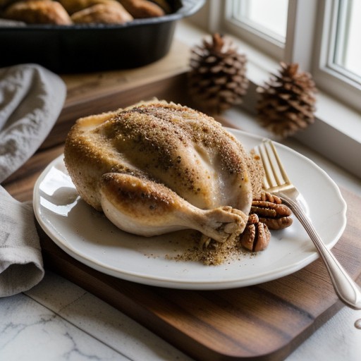 Oven-Baked Free-Range Chicken With Maple Pecan Crust recipe image