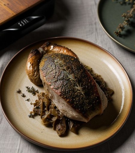 Oven-Braised Pheasant With Sauerkraut recipe image