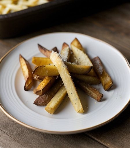 Oven Fries With Garlic & Parmesan Cheese recipe image