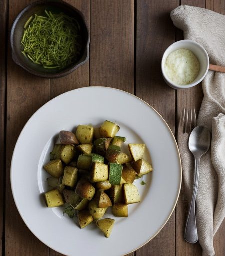 Oven-Roasted Potatoes & Zucchini With Garlic recipe image