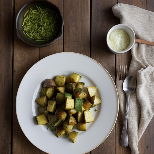 Oven-Roasted Potatoes & Zucchini With Garlic recipe image