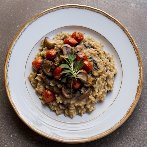 Oven Roasted Tomatoes With Mushroom Risotto recipe image