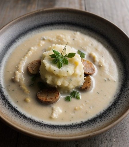 Oyster Stew With Andouille Mashed Potatoes recipe image