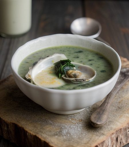 Oyster and Spinach Soup recipe image