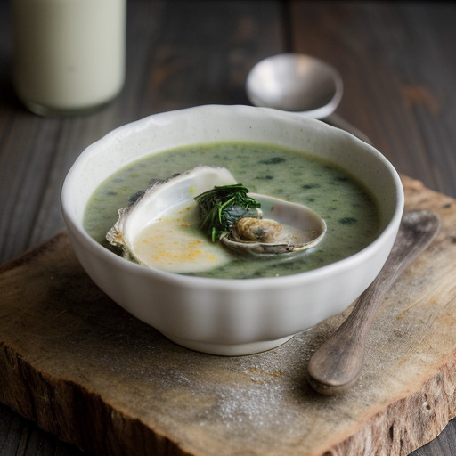 Oyster and Spinach Soup recipe image