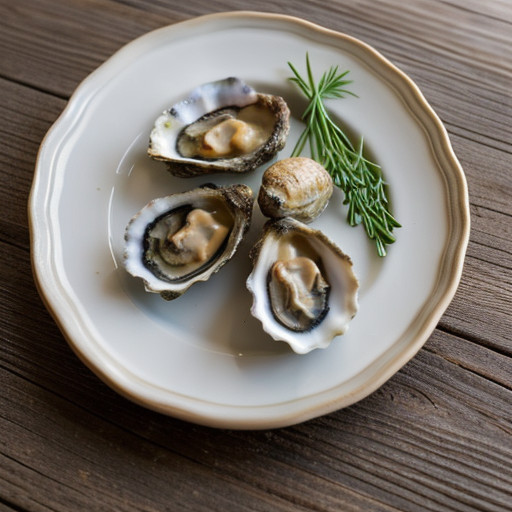 Oysters Baked With Garlic Pine Nut Butter recipe image